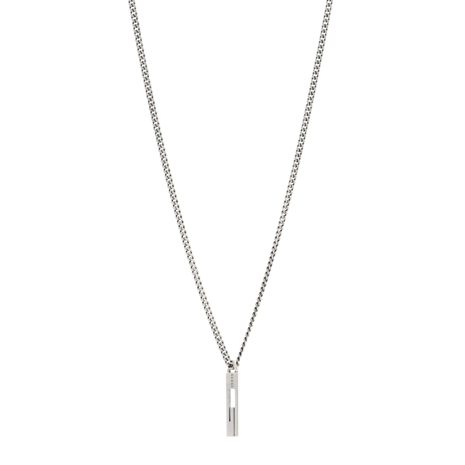 Gucci Darkened Sterling Silver G Bar Pendant Necklace 1 of 5