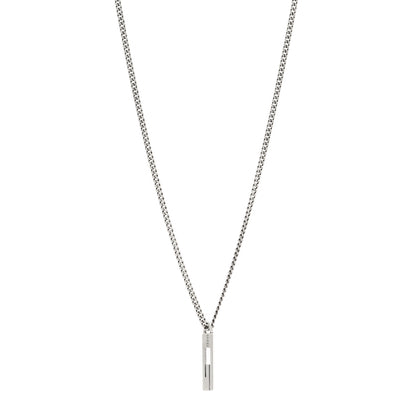 Gucci Darkened Sterling Silver G Bar Pendant Necklace 1 of 5
