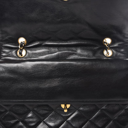 Chanel Lambskin Quilted Medium Double Flap Black 14 of 16