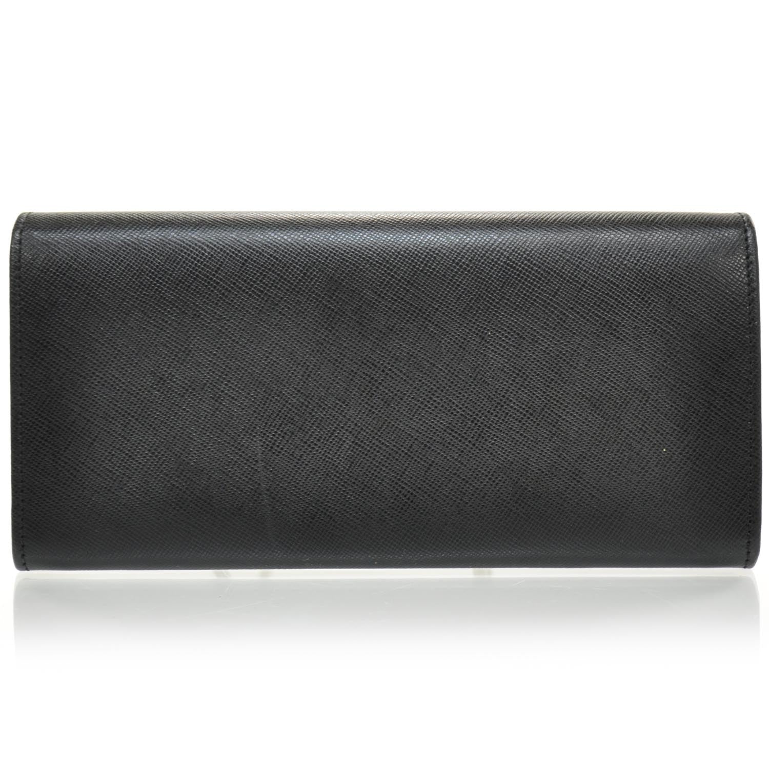 Prada Saffiano Continental Wallet Black 3 of 4