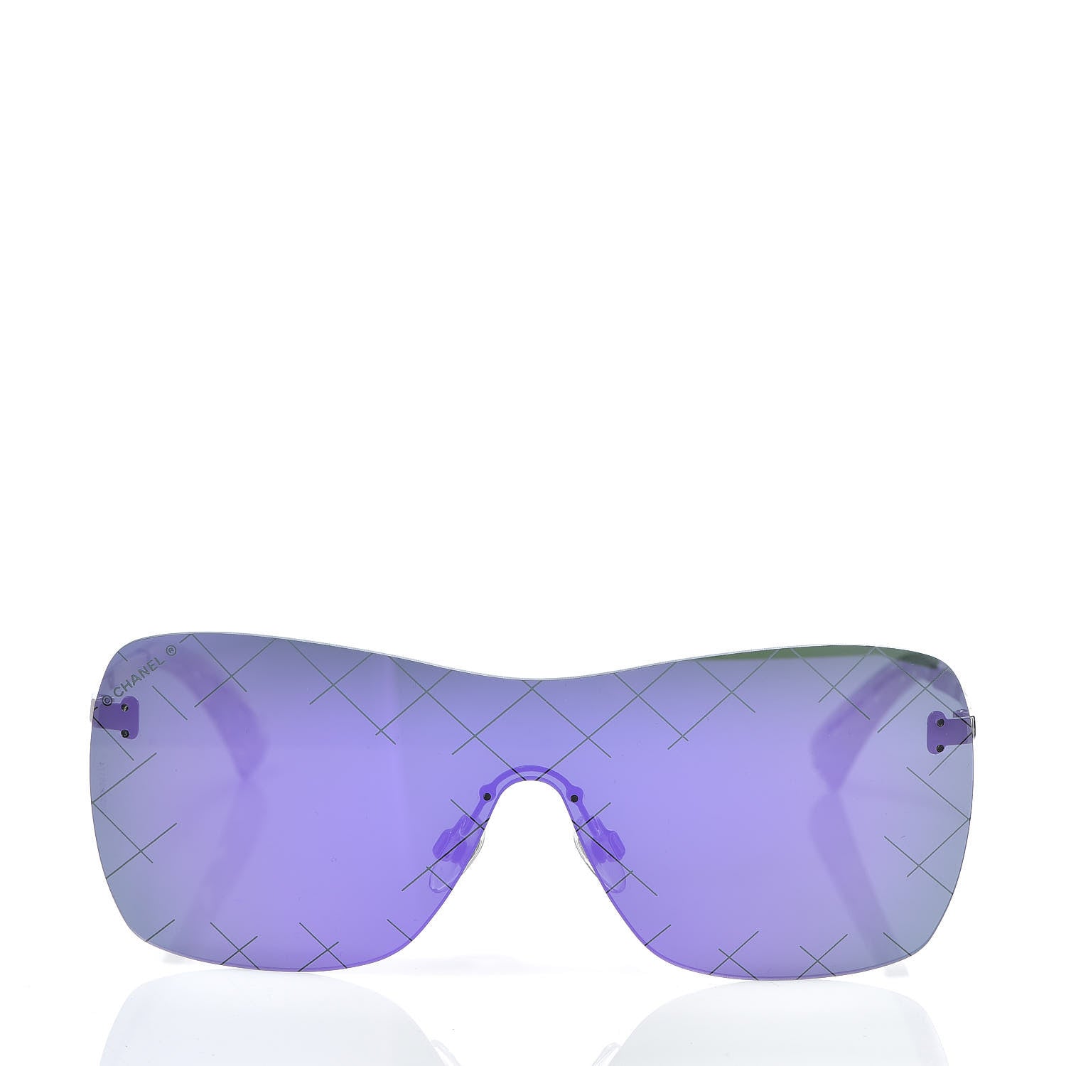 Chanel Shield Runway Sunglasses 4215 Silver Purple 2 of 9