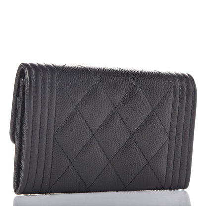 Chanel Caviar Quilted Boy Flap Card Holder So Black 3 of 9