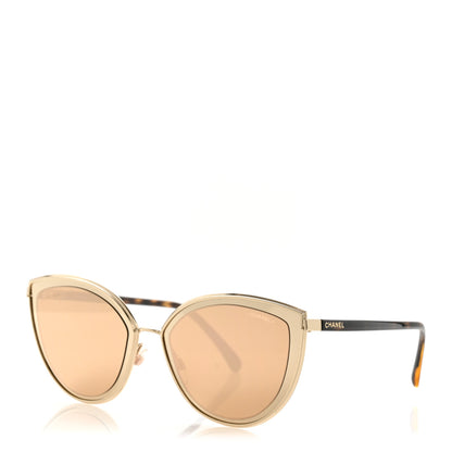 Chanel Metal Cat Eye Sunglasses 4222 Gold 1 of 8