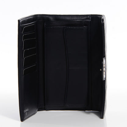 Chanel Lambskin Quilted Large Flap Wallet Navy 8 of 9