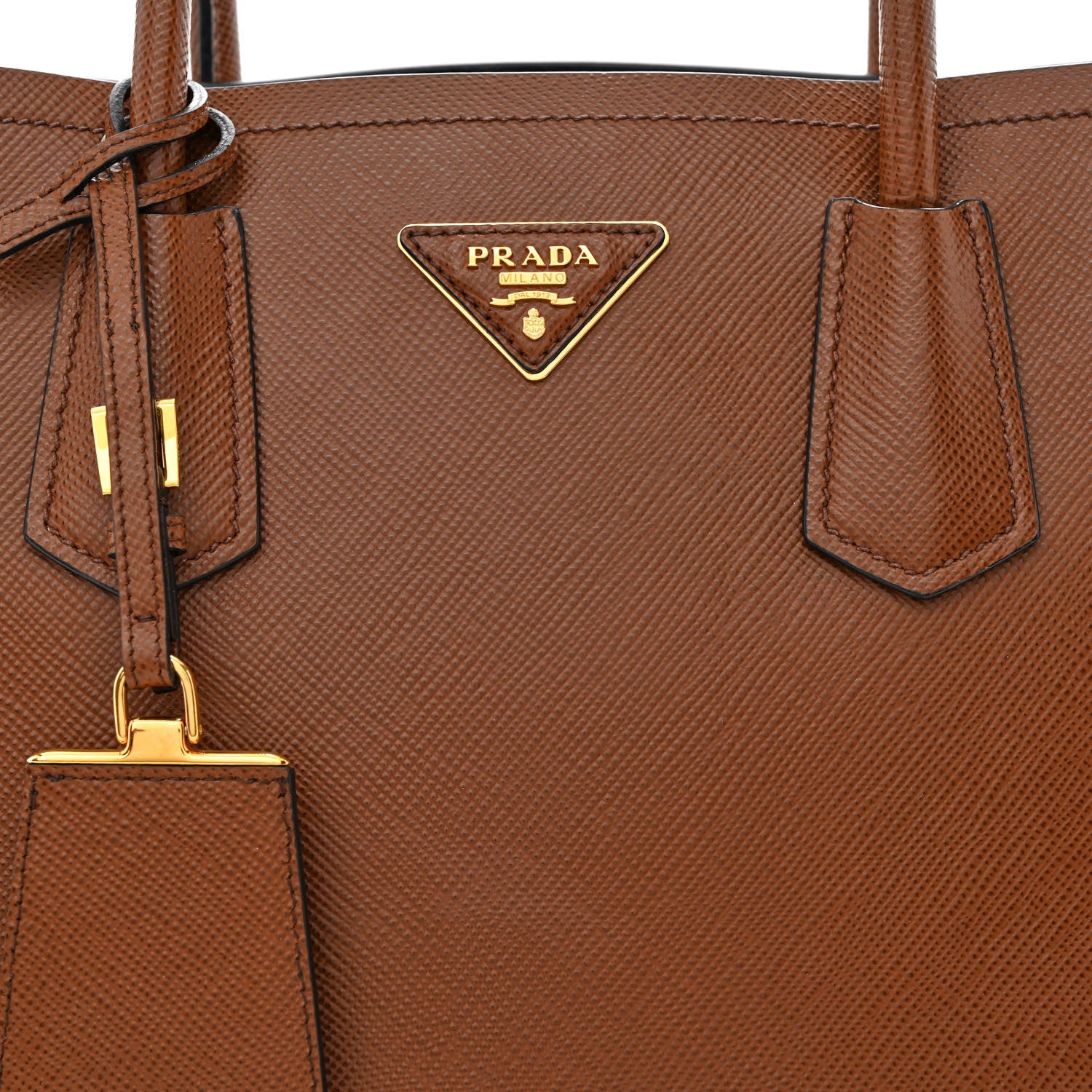 Prada Saffiano Cuir Bi-Color Medium Double Bag Palissandro Black 10 of 14