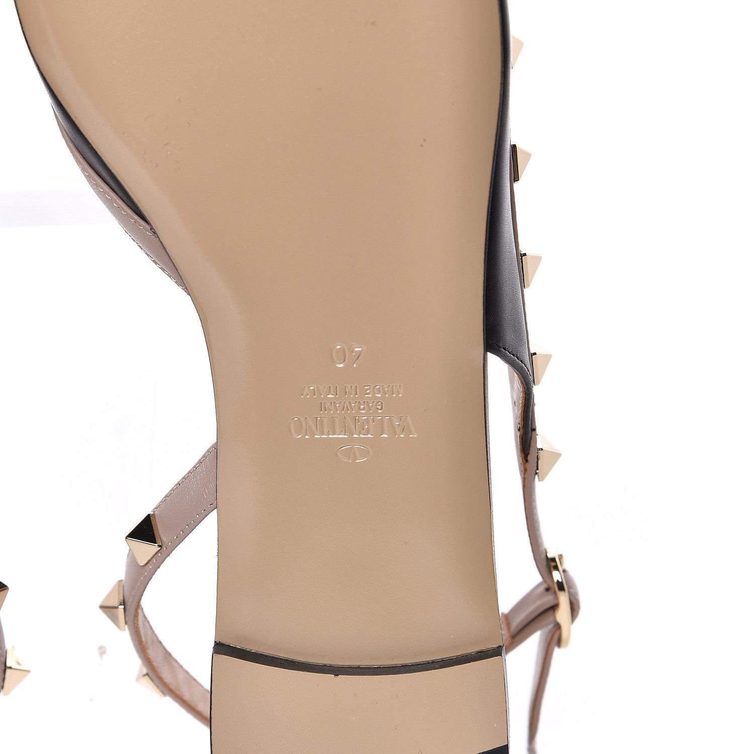 Valentino Garavani Nappa Rockstud Slingback Flats 40 Black Poudre 6 of 9