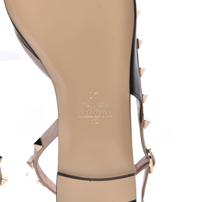 Valentino Garavani Nappa Rockstud Slingback Flats 40 Black Poudre 6 of 9