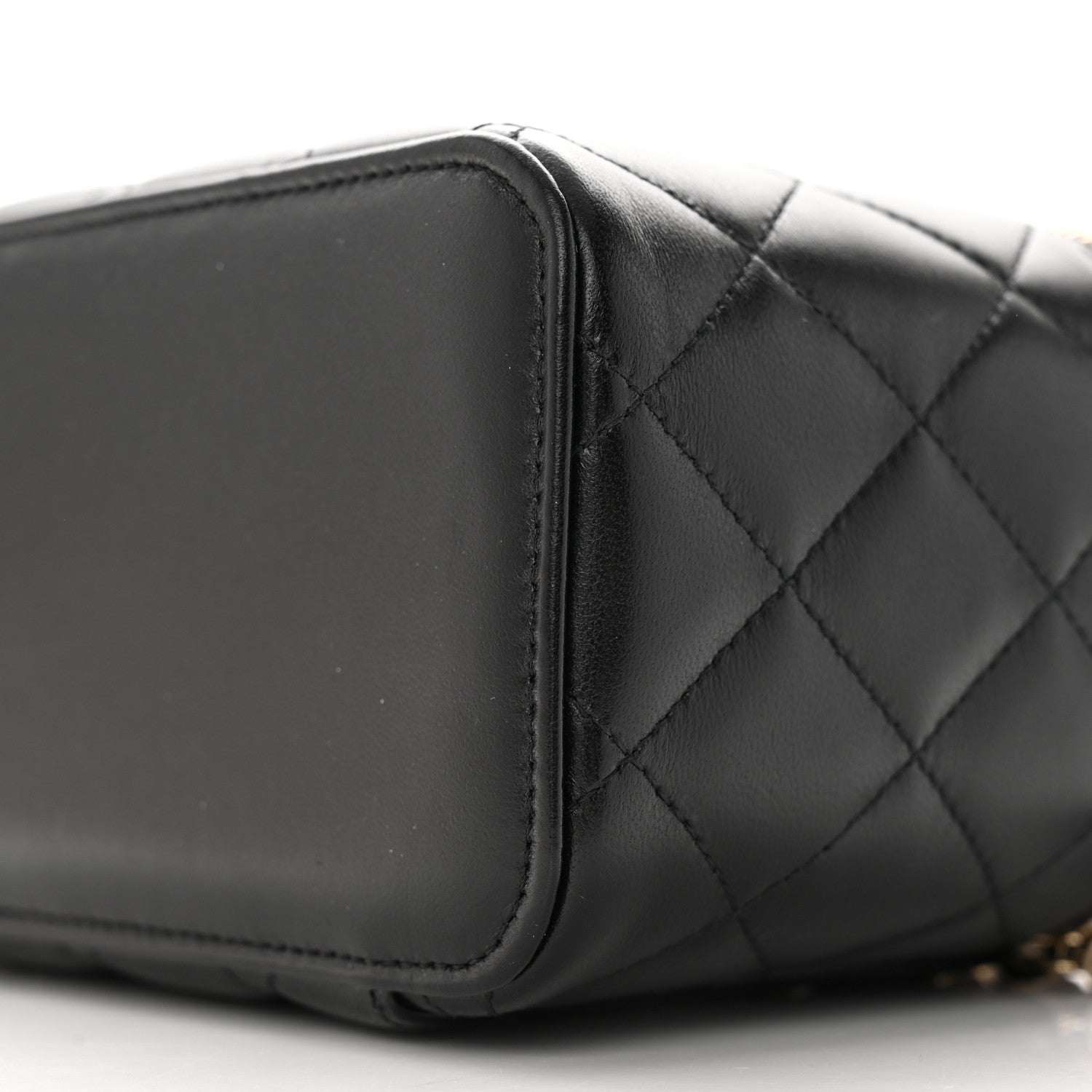 Chanel Lambskin Quilted Small Top Handle Vanity Case With Chain Black 10 of 13
