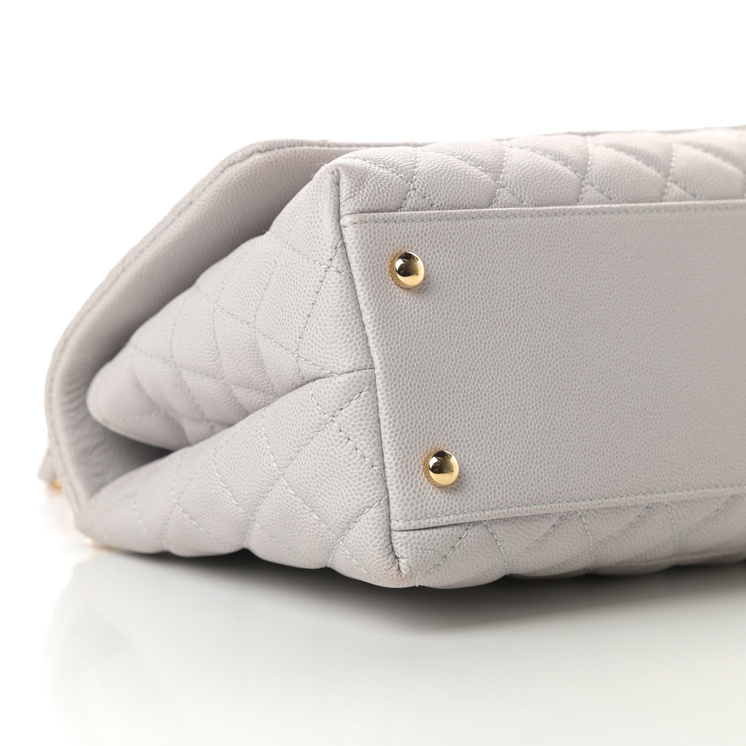 Chanel Caviar Quilted Small Coco Handle Flap Light Grey 9 of 12