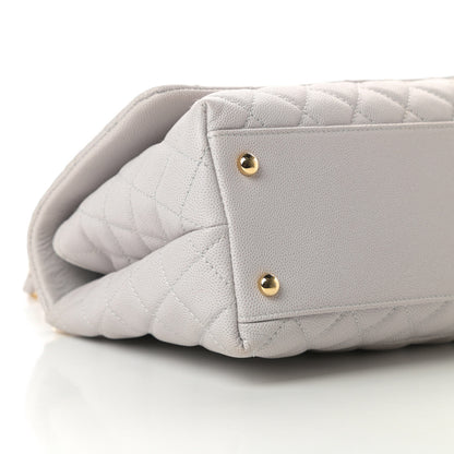 Chanel Caviar Quilted Small Coco Handle Flap Light Grey 9 of 12