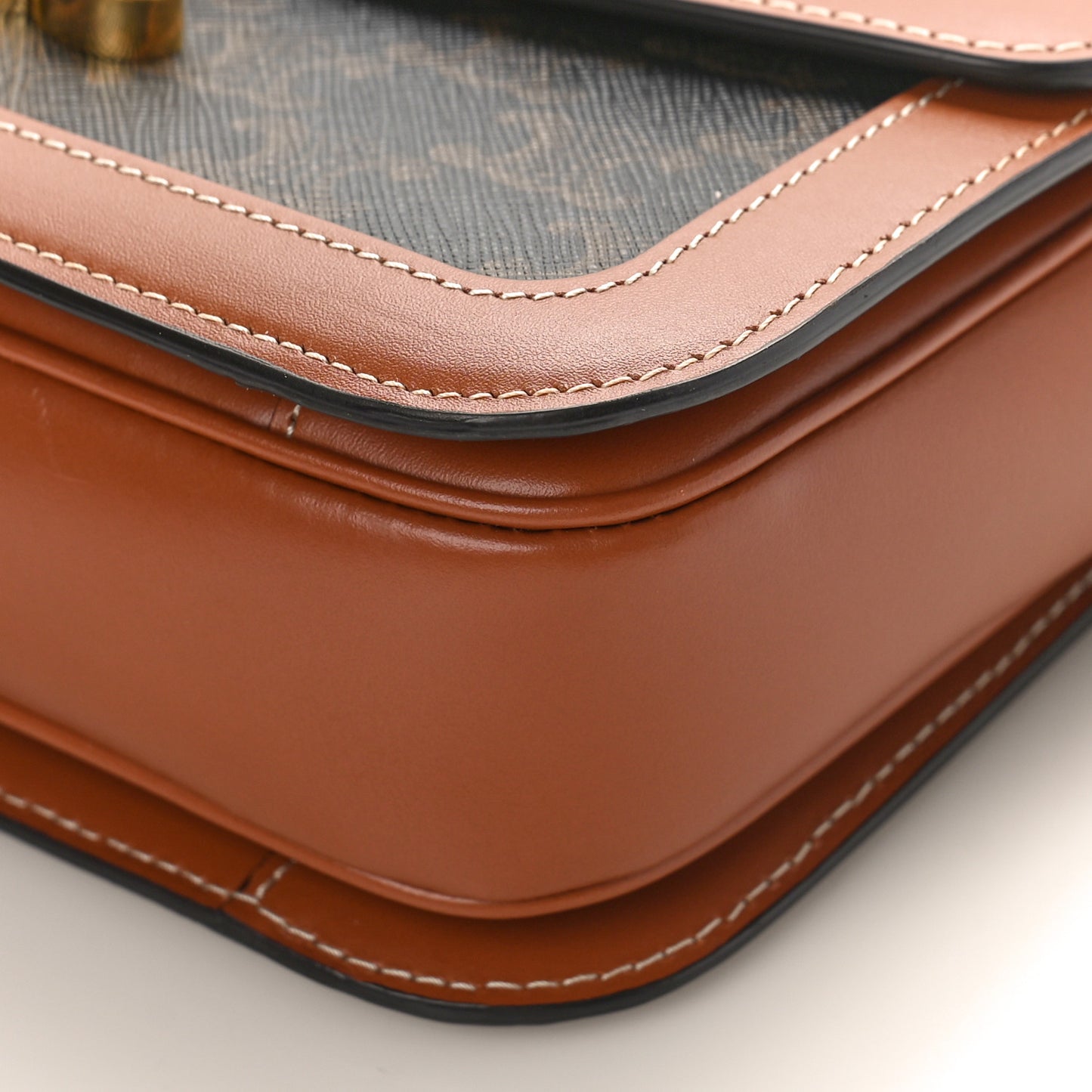 Triomphe Canvas Calfskin Medium Triomphe Bag Tan