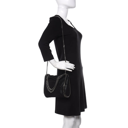 Stella McCartney Shaggy Deer Mini Falabella Fold Over Tote Black 3 of 12
