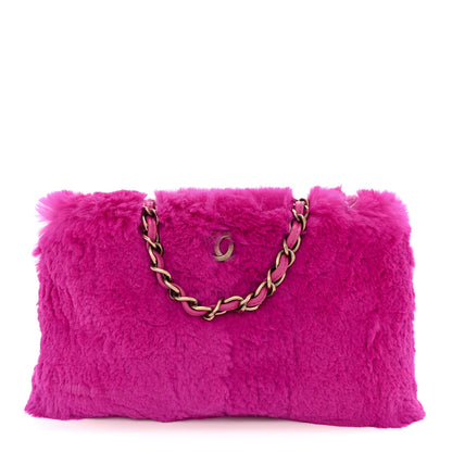 Chanel Rabbit Fur Shoulder Bag Fuchsia 1 of 11