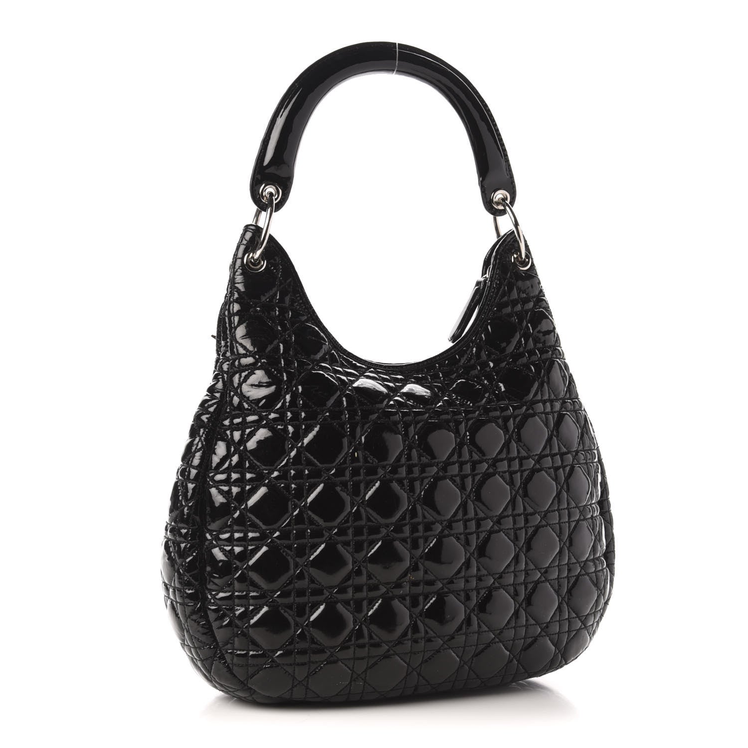 Christian Dior Patent Cannage Hobo Black 3 of 11