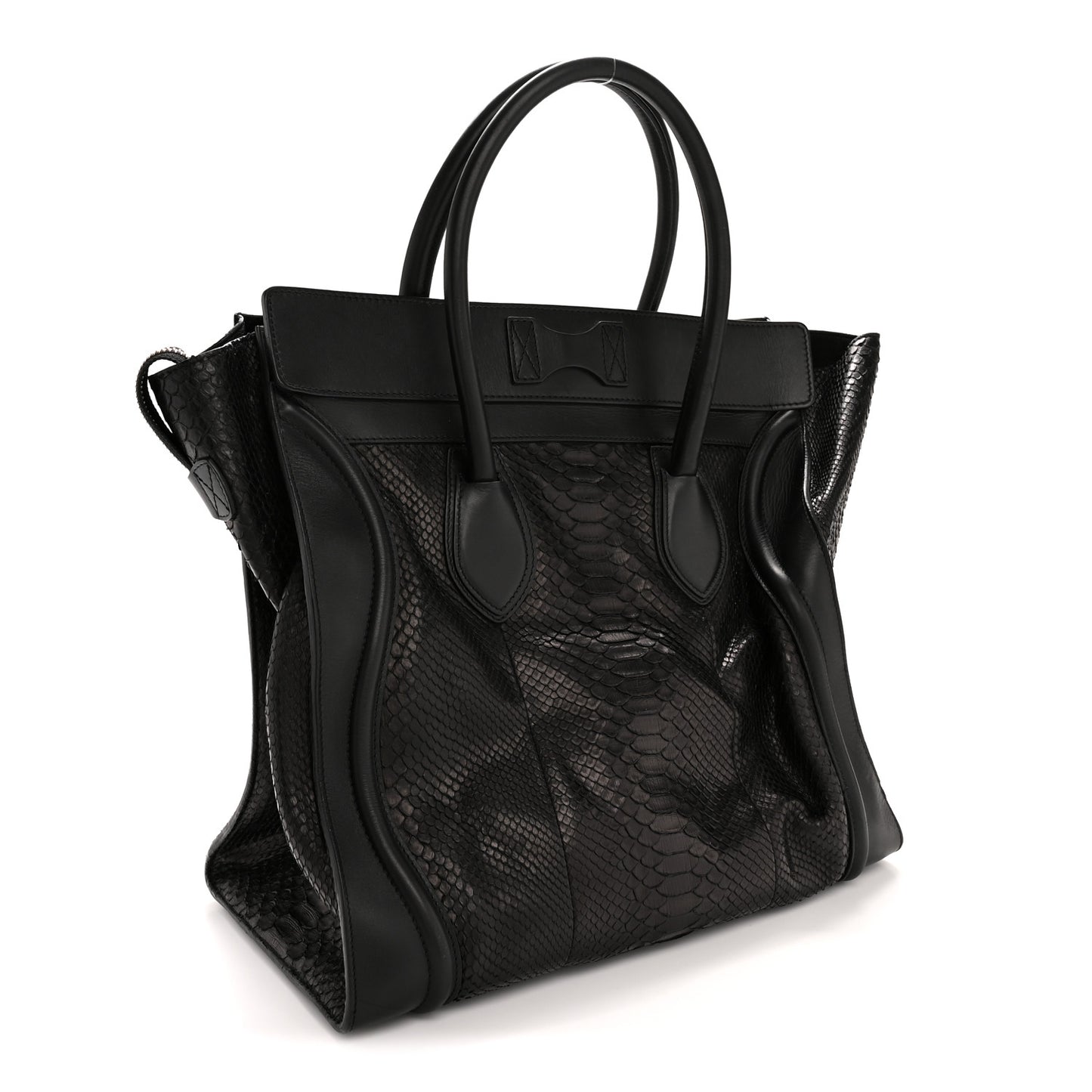 Snakeskin Large Luggage Black