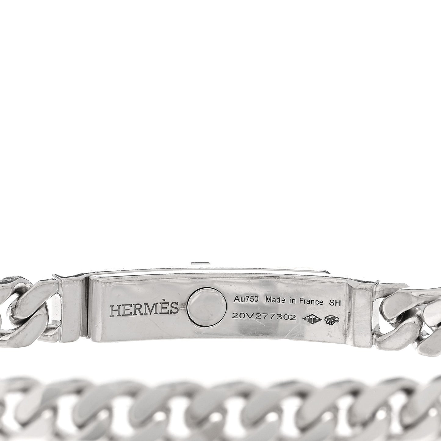 18K White Gold Diamond TPM Kelly Gourmette Bracelet SH