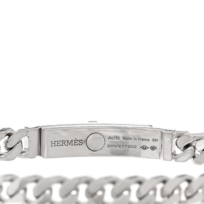 Hermes 18K White Gold Diamond TPM Kelly Gourmette Bracelet SH 3 of 4
