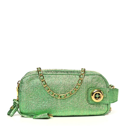 Prada Lurex Chain Crossbody Bag Green 1 of 13