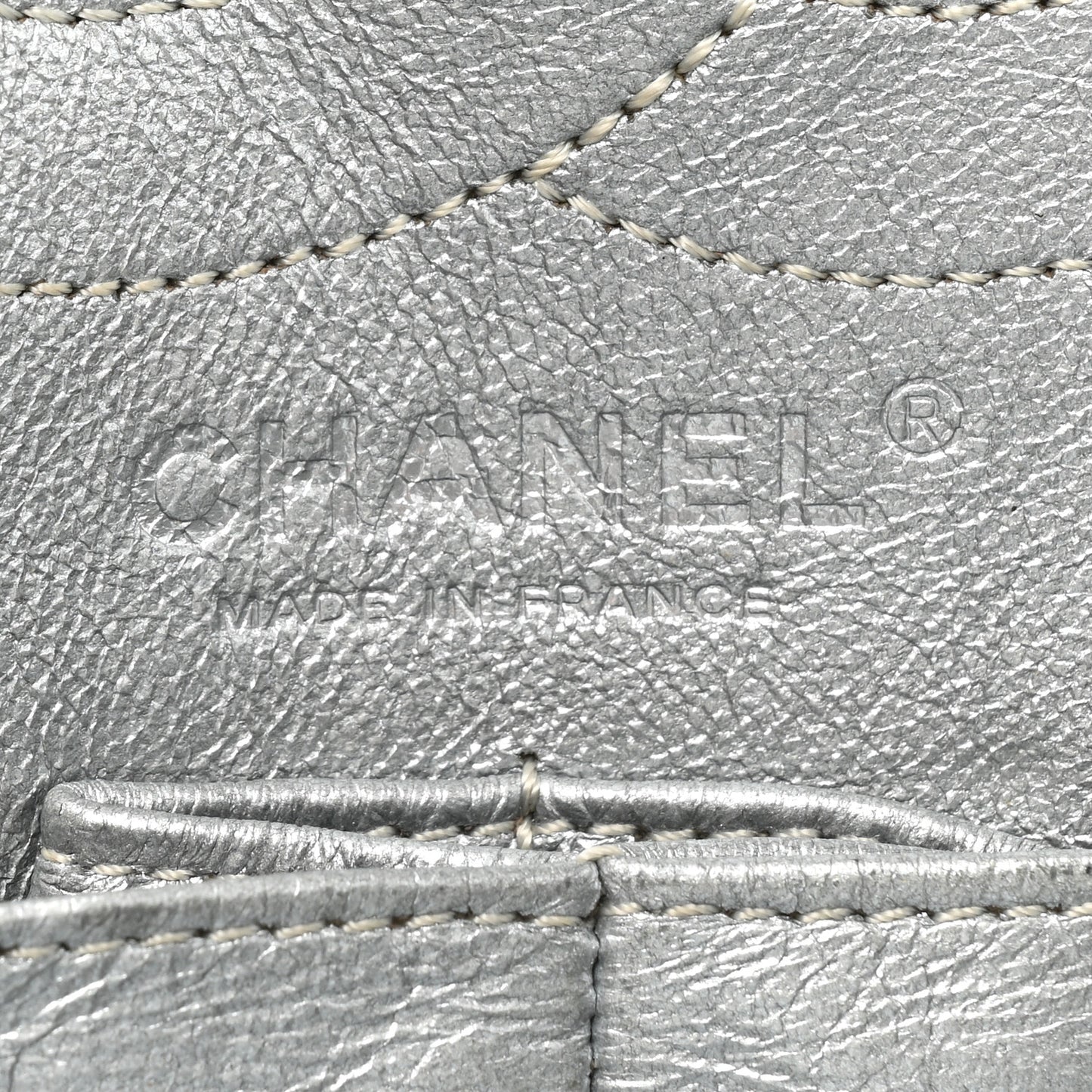 Metallic Calfskin Striped 2.55 Reissue 227 Silver