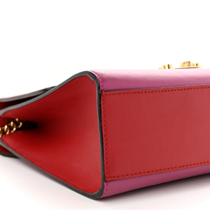Gucci Moon Calfskin Bi-Color Medium Padlock Shoulder Bag New Rosette Hibiscus Red 9 of 14