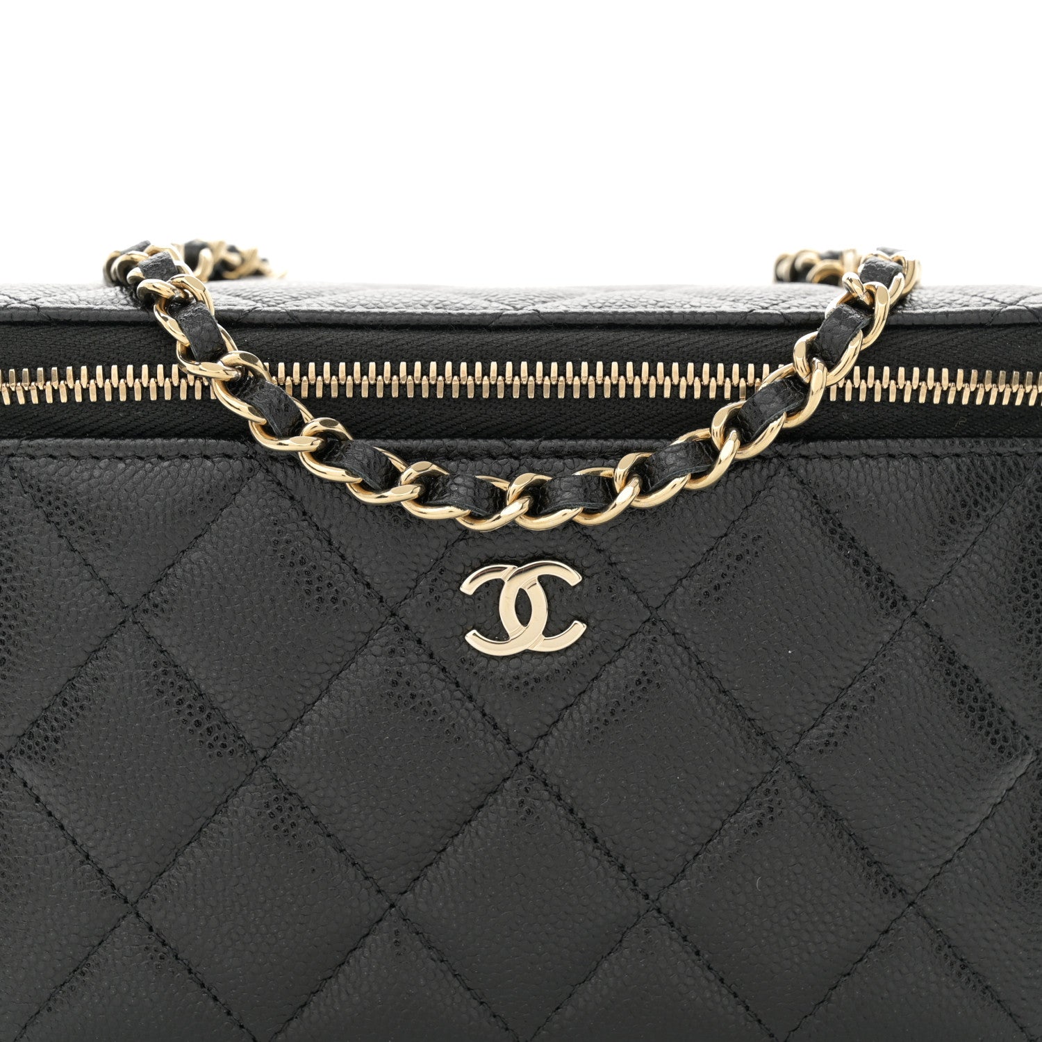 Chanel Caviar Quilted Small Vanity Case With Chain Black 8 of 11