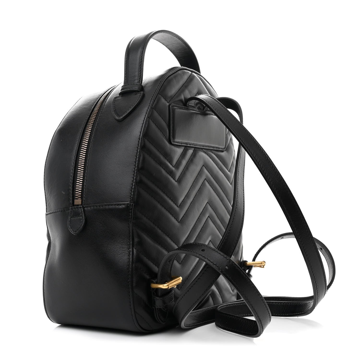 Gucci Calfskin Matelasse GG Marmont Dome Backpack Black 3 of 11
