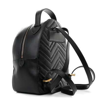 Gucci Calfskin Matelasse GG Marmont Dome Backpack Black 3 of 11