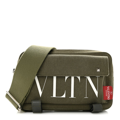 Valentino Garavani Canvas VLTN Print Rockstud Crossbody Olive 1 of 11