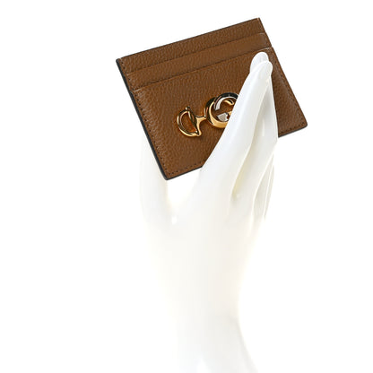 Gucci Grainy Calfskin Zumi Card Holder Friky Taupe 2 of 8