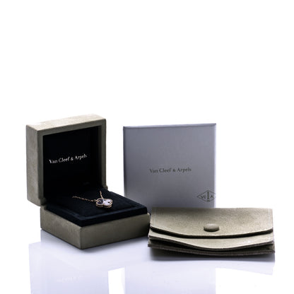 Van Cleef & Arpels 18K Rose Gold Gray Mother of Pearl Vintage Alhambra Pendant Necklace 6 of 6