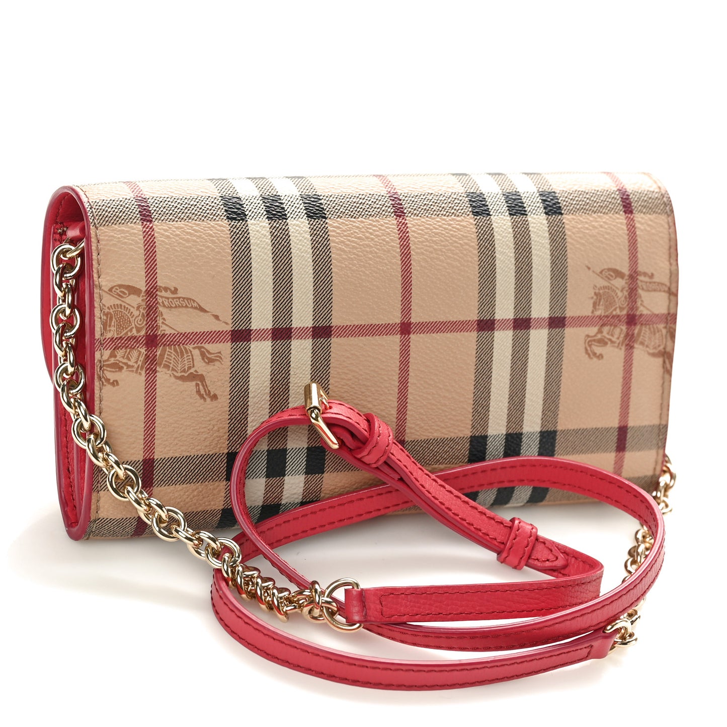 Haymarket Check Henley Wallet On Chain Coral Red