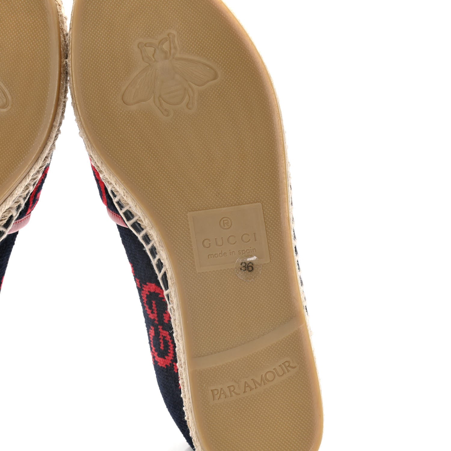 Gucci Terry Cloth GG Monogram Espadrilles 36 Blue Red 9 of 13