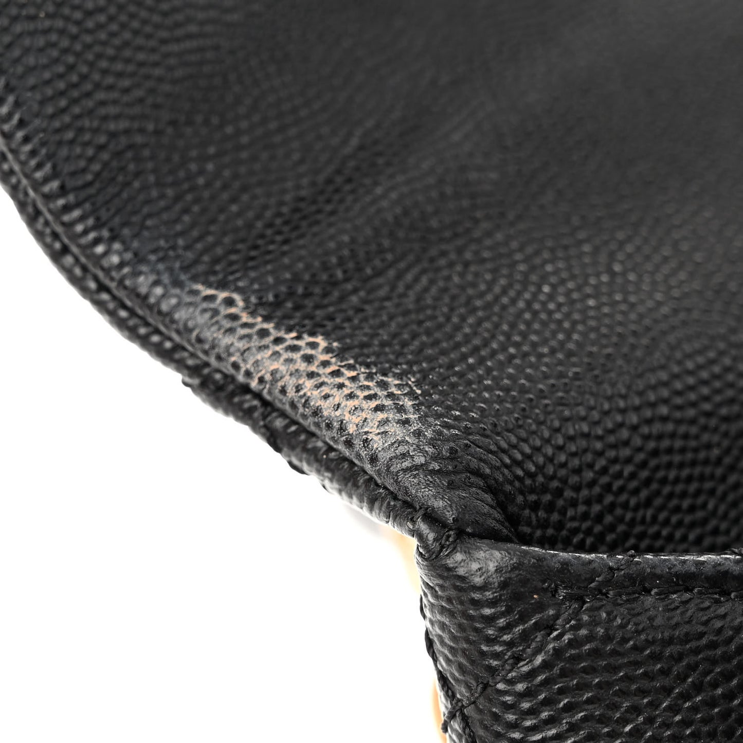 Caviar Lizard Embossed Quilted Small Coco Handle Flap Black