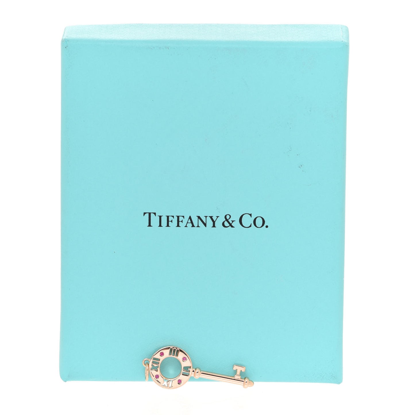 18K Rose Gold Ruby Atlas Pierced Key Pendant
