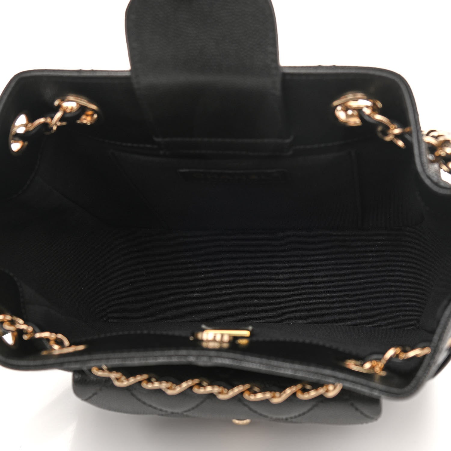 Chanel Caviar Quilted Flap Bucket Bag Black 5 of 9
