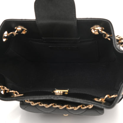 Chanel Caviar Quilted Flap Bucket Bag Black 5 of 9