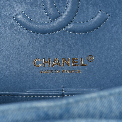 Chanel Printed Denim Quilted Mini Rectangular Flap Light Blue 6 of 10