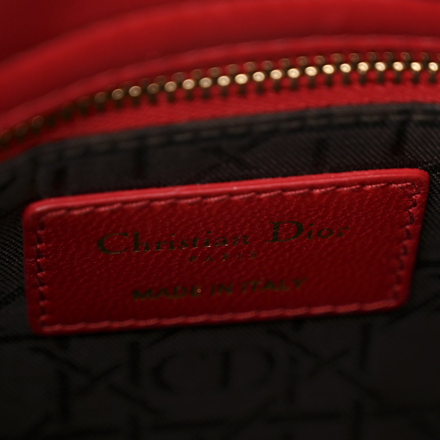 Lambskin Cannage Mini Lady Dior Red