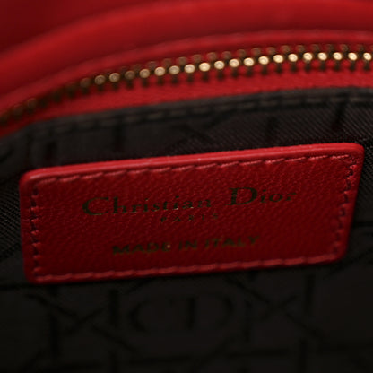 Christian Dior Lambskin Cannage Mini Lady Dior Red 6 of 15