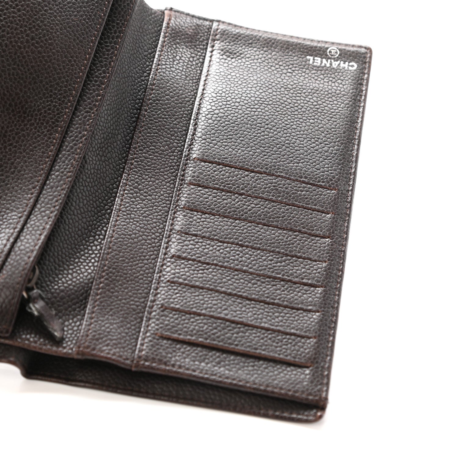 Chanel Caviar Timeless CC Yen Wallet Brown 9 of 12