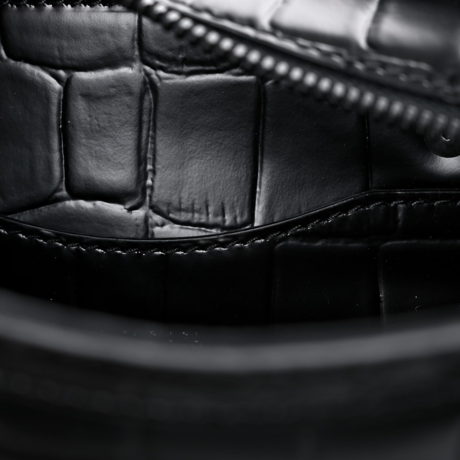 Balenciaga Semi Shiny Calfskin Crocodile Embossed Neo Classic Black Hardware Mini City Black 9 of 12