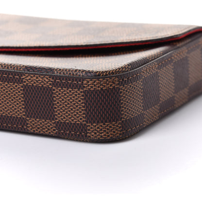 Louis Vuitton Damier Ebene Pochette Felicie Chain Wallet 9 of 10