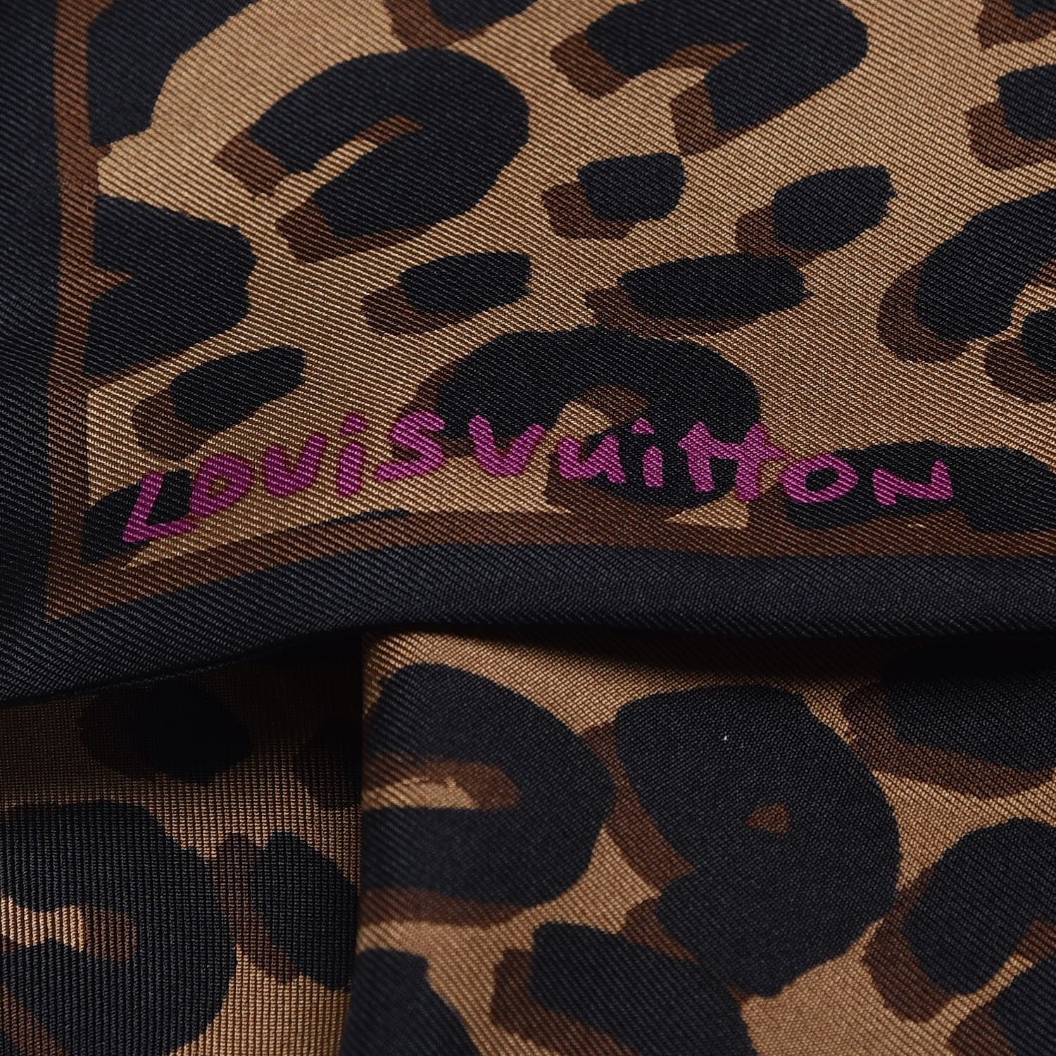 Louis Vuitton Silk Leopard Bandeau Scarf Marron 3 of 5