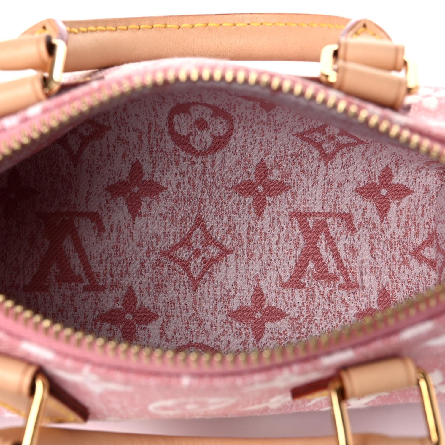 Louis Vuitton Monogram Jacquard Denim Nano Speedy Bandouliere Pink 5 of 10