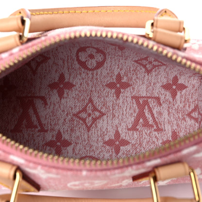 Louis Vuitton Monogram Jacquard Denim Nano Speedy Bandouliere Pink 5 of 10