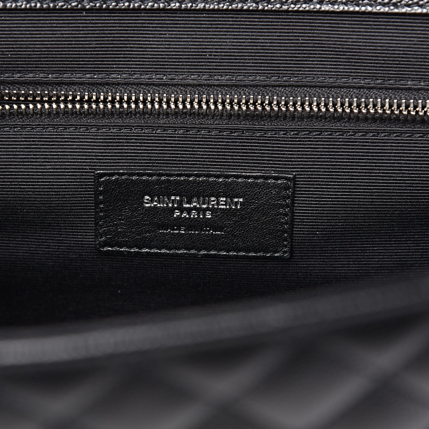 Saint Laurent Grain De Poudre Large Tri-Quilt Monogram Satchel Black 9 of 10