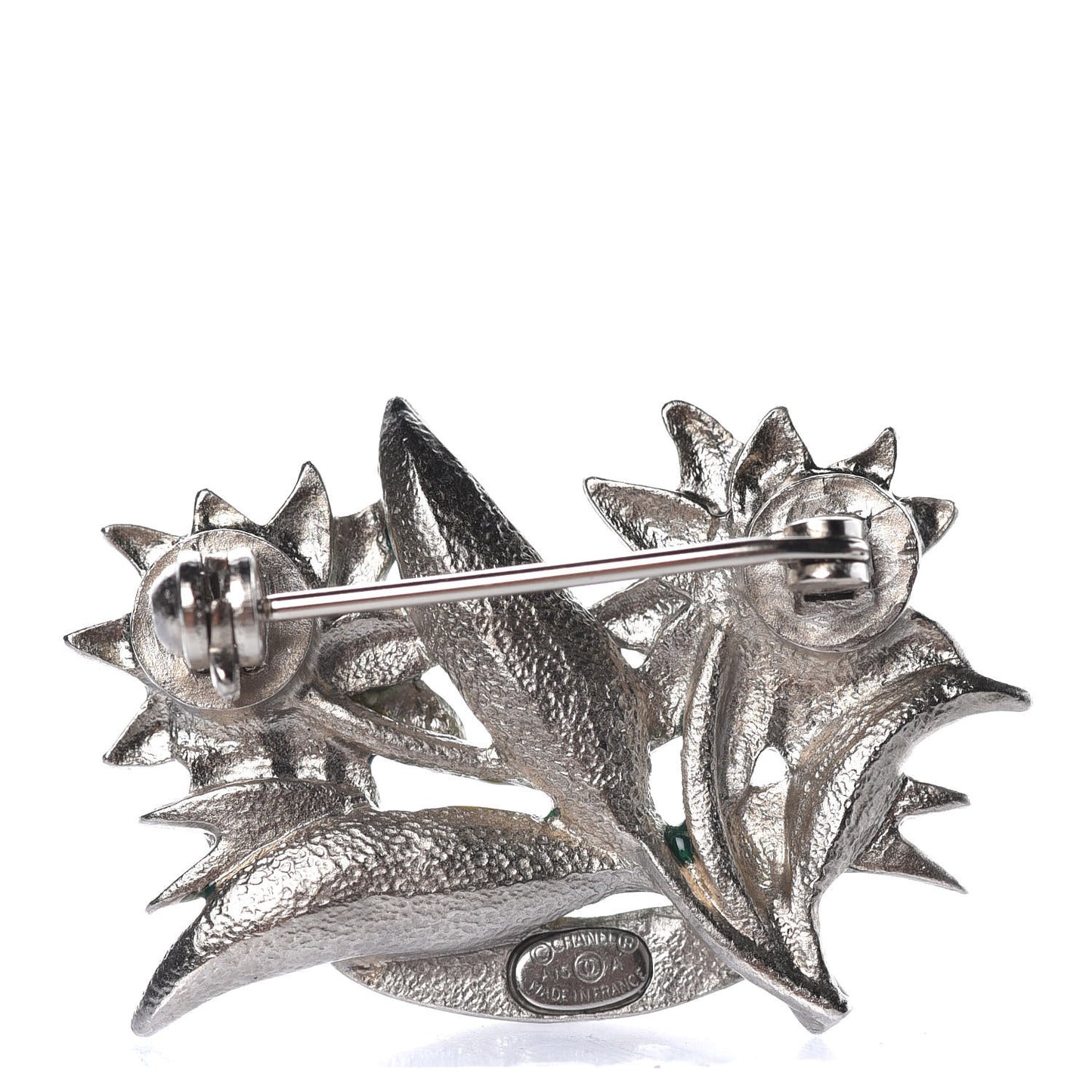 Metal Resin Flower Brooch White