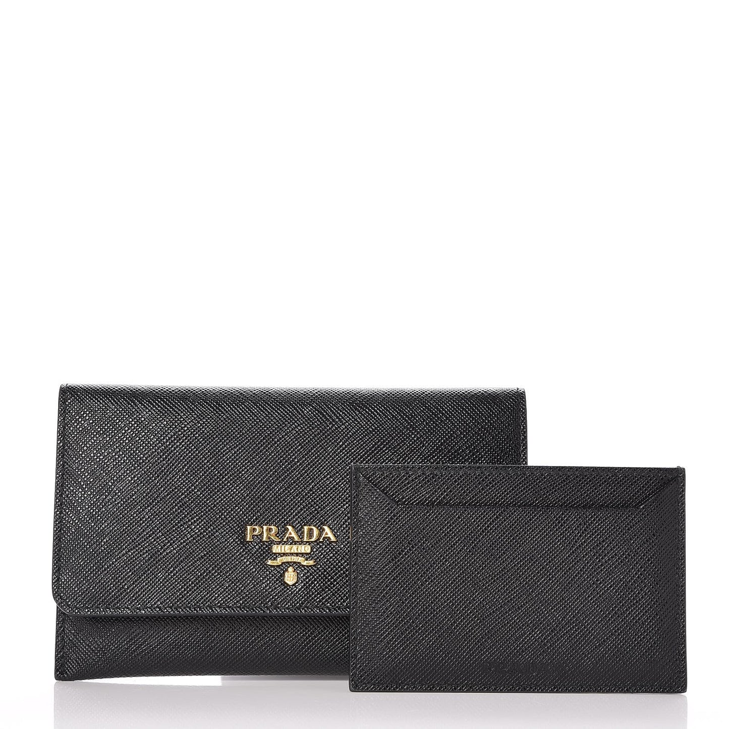 Saffiano Metal Flap Wallet Nero Black