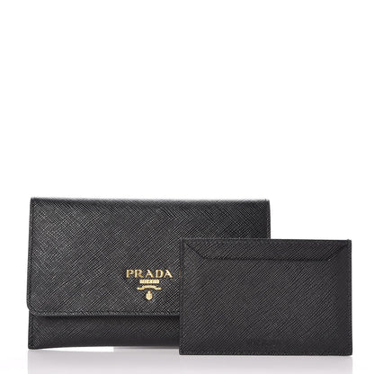 Prada Saffiano Metal Flap Wallet Nero Black 3 of 10