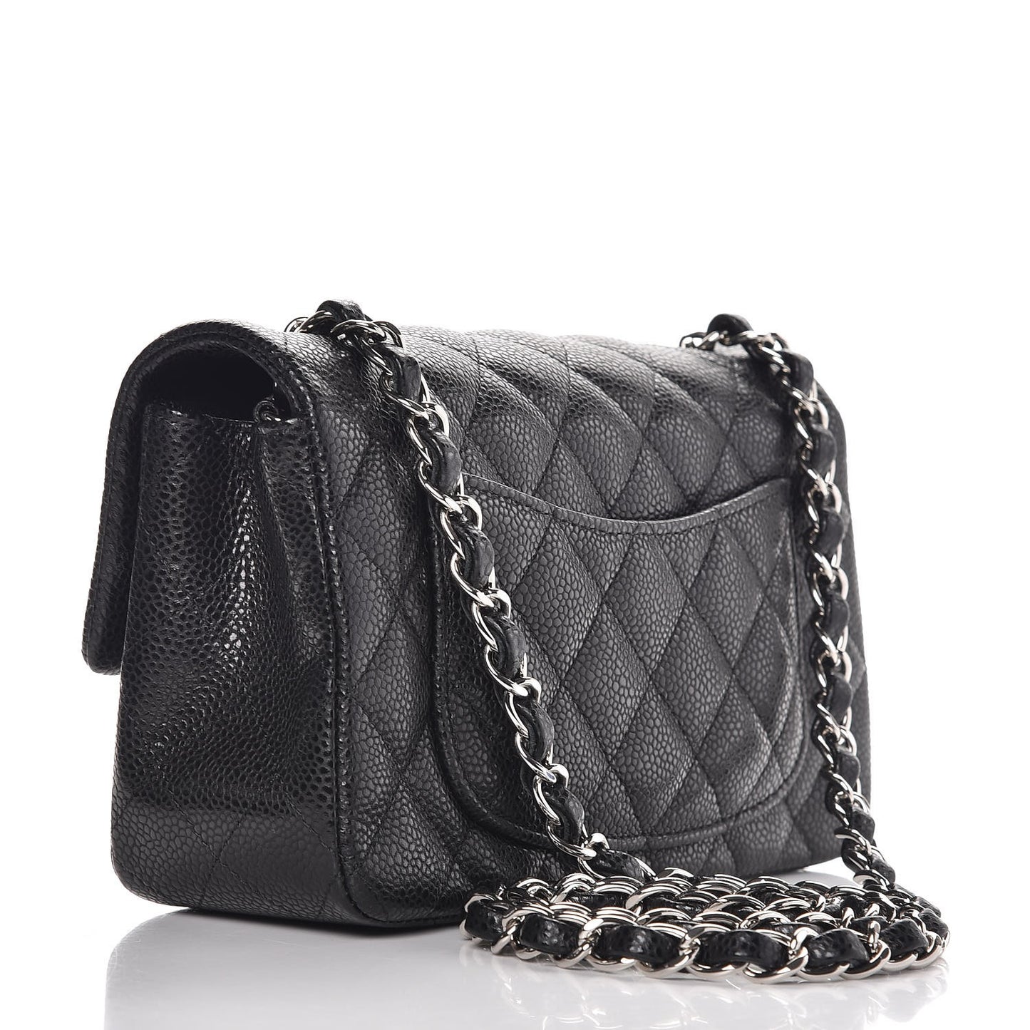 Caviar Quilted Mini Rectangular Flap Black